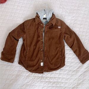 Appaman Brown Corduroy Jacket with Gray Hooded Layer